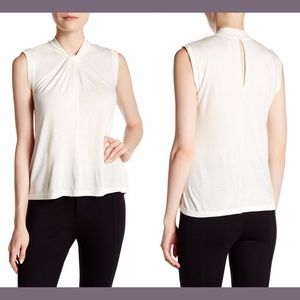 NWD $185 Rebecca Taylor Jersey Twisted Tank Top in Chalk-White‎ [SZ Small ]